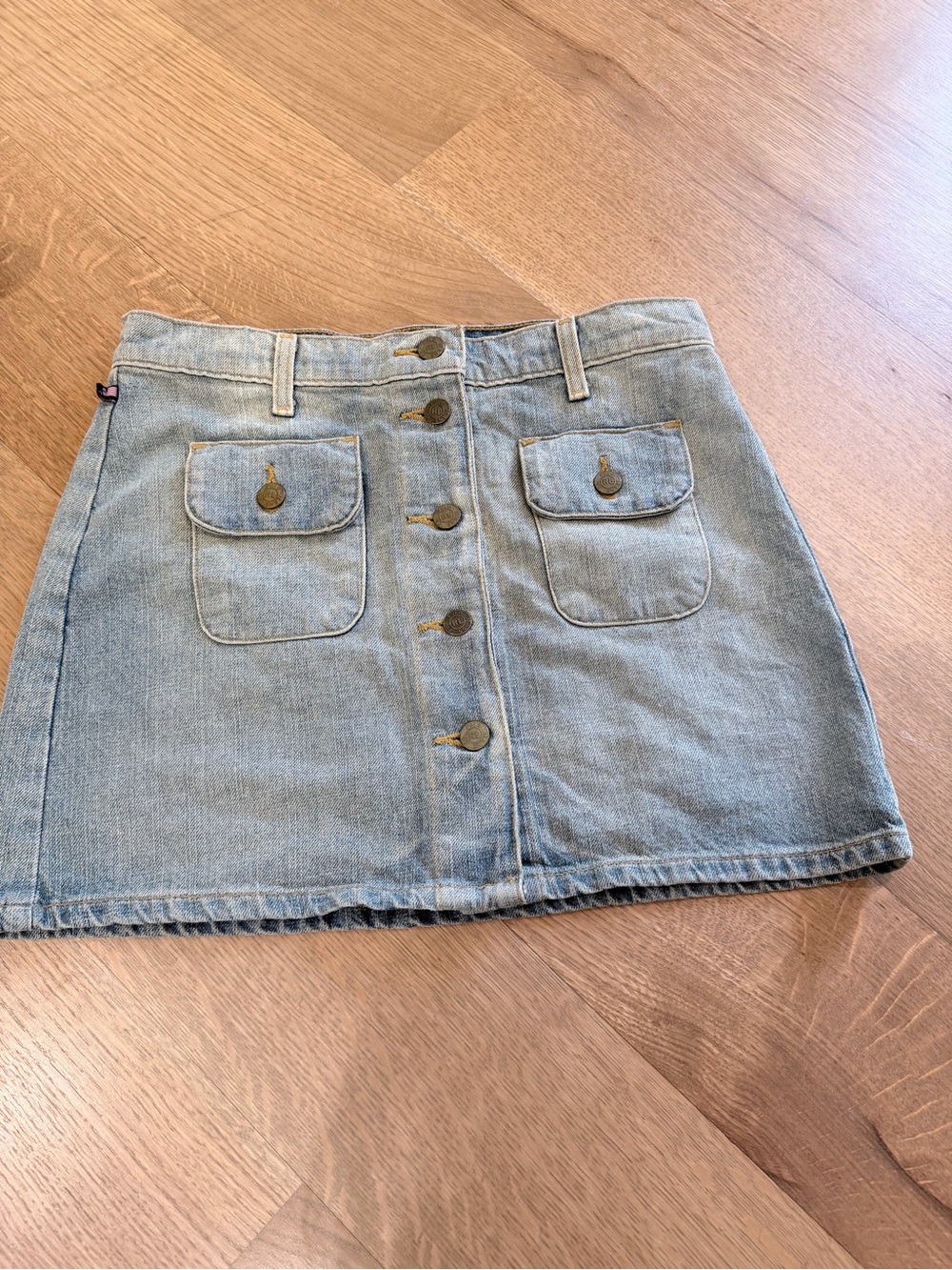 Ralph Lauren Vintage Denim Button-Front Mini Skirt